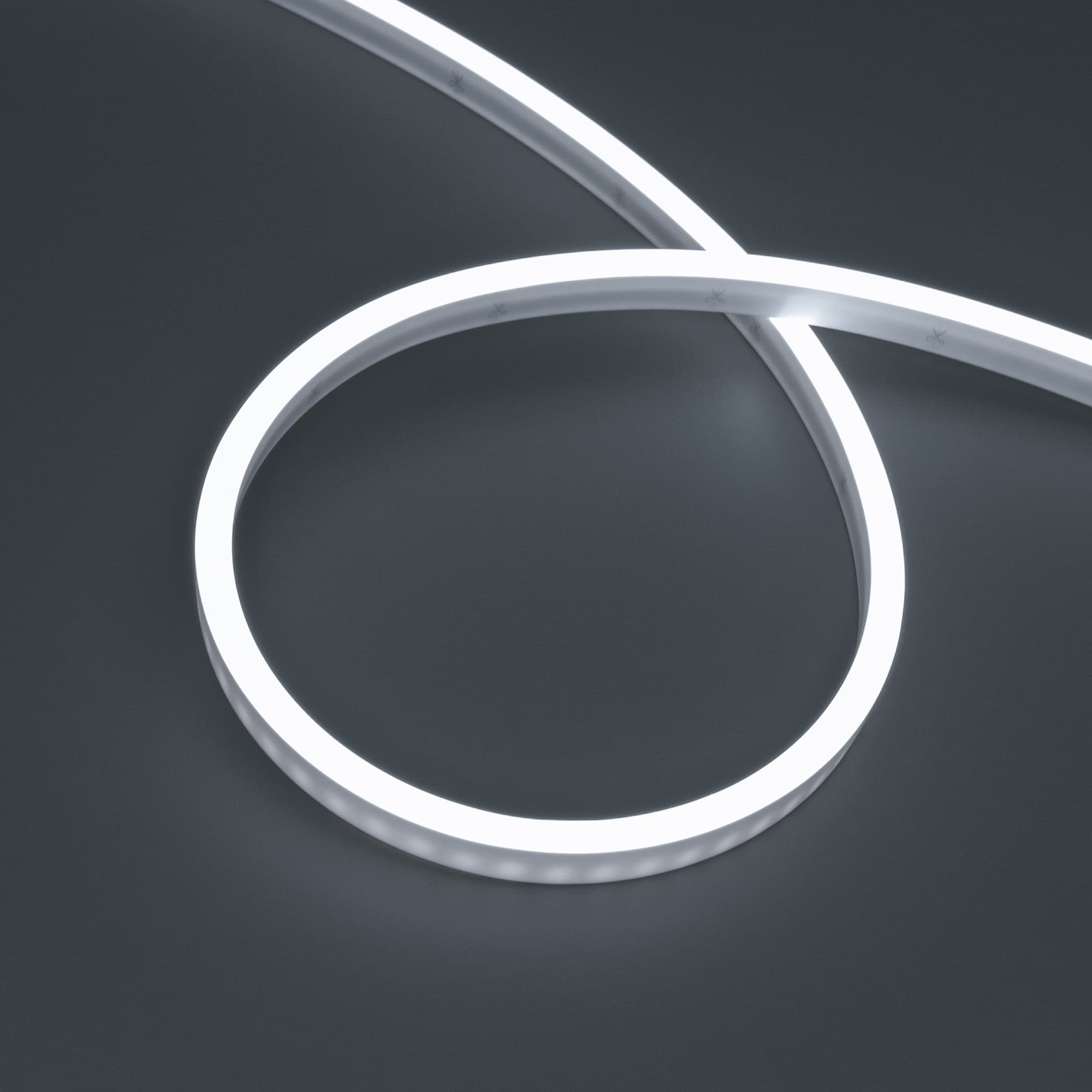 Лента светодиодная герметичная WAVE-SIDE-PU-A120-06x12mm 24V White5700 (8 W/m, IP68, 3m, wire x1) (ARL, вывод боковой, 3 года)