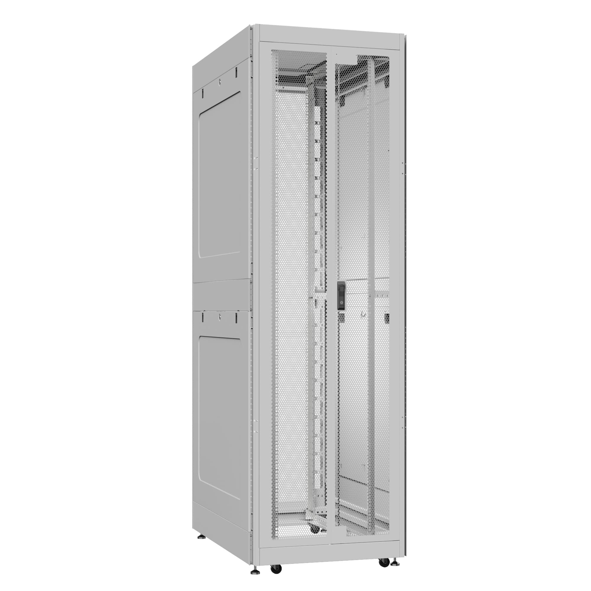 Шкаф серверный 42U 800х1200 передняя дверь: двустворчатая перфорированная IP20. задняя дверь: двустворчатая перфорированная IP20. боковые панели: глухой металл. цвет: серый RAL7035