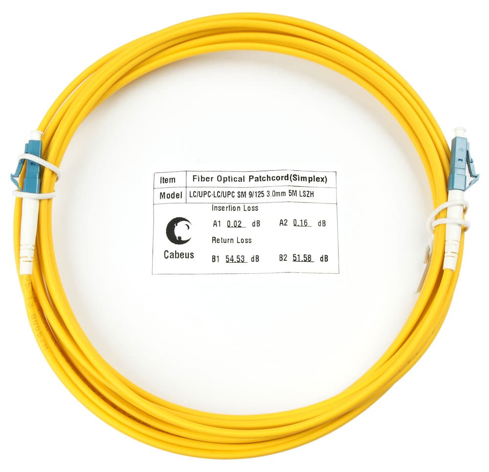 Патч-корд оптический simplex 5м LC-LC 9/125 sm LSZH