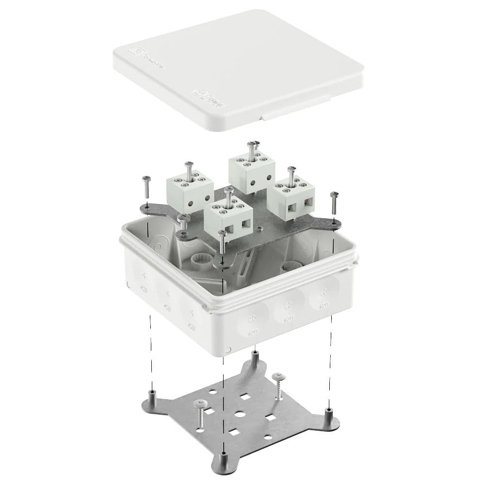 Коробка огнестойкая для о/п двухкомпонентная 60-0303-FR6.0-8 Е15-Е120 RAL9003 100х100х40 (16 шт/кор)