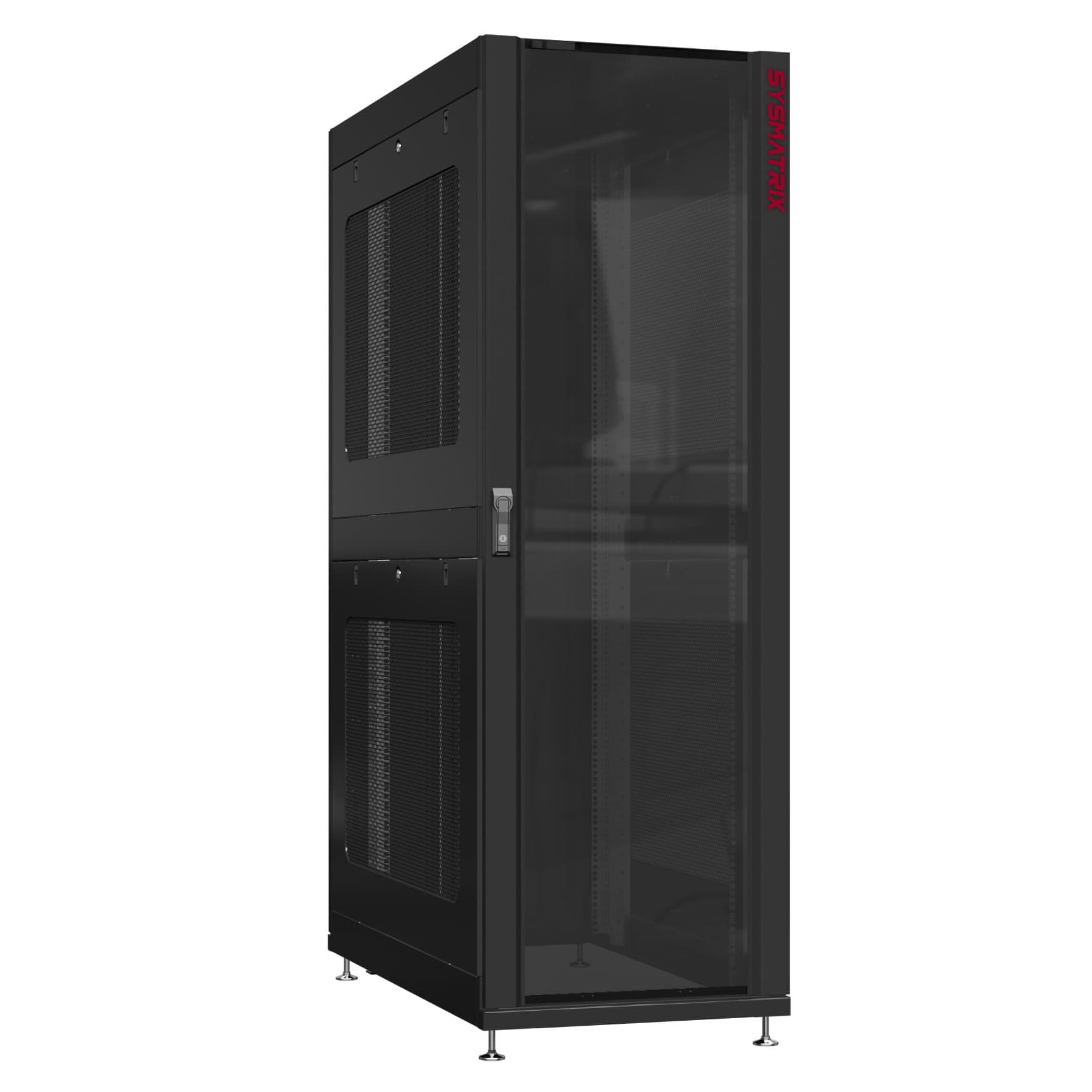 Шкаф серверный 24U 600х1200 передняя дверь: стекло IP41. задняя дверь: двустворчатая глухой металл IP51. боковые панели: перфорированные. цвет: черный RAL9005 