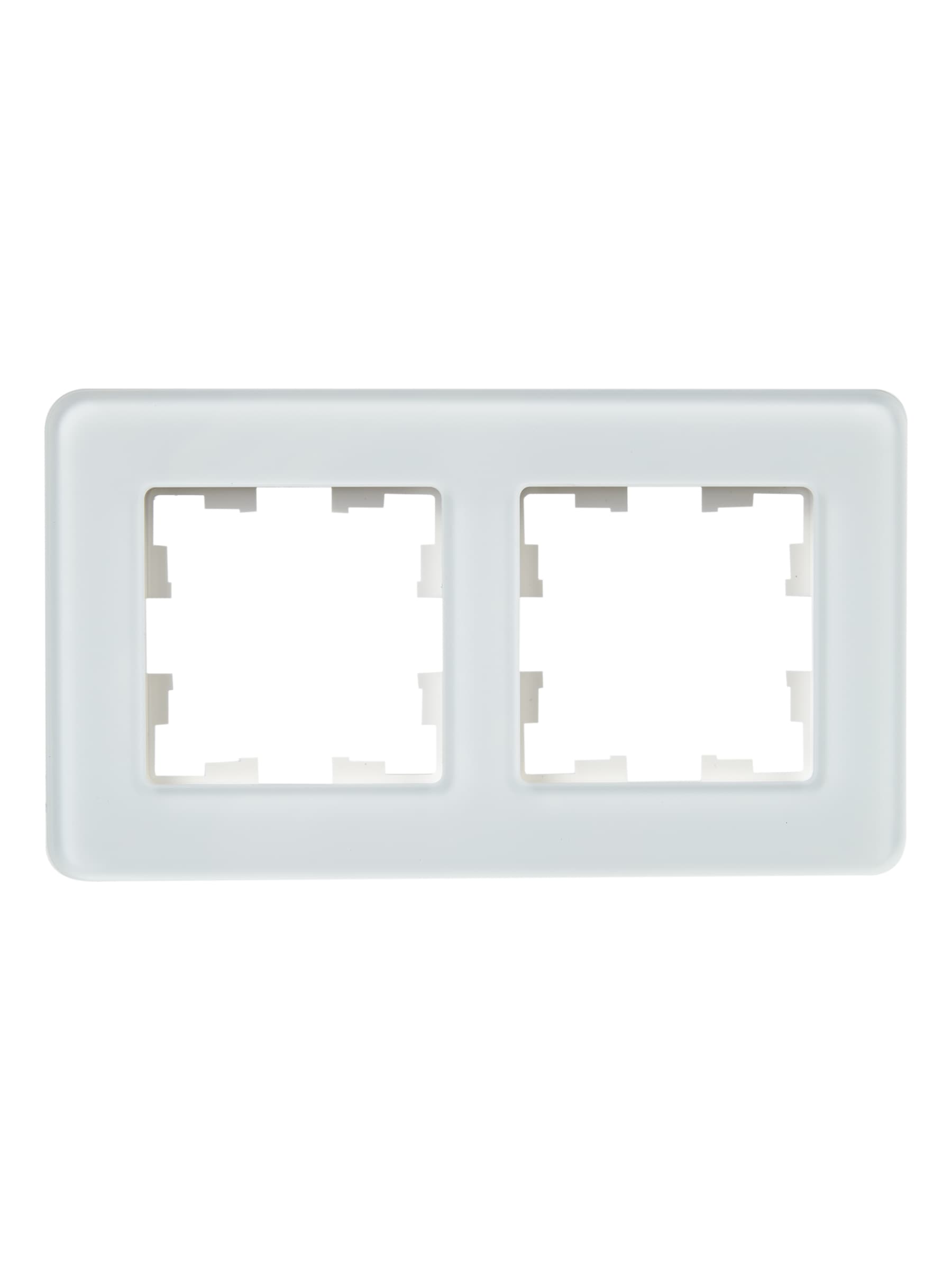 BRITE Рамка 2 поста РУ-2-2-Бр стекло белый RE IEK