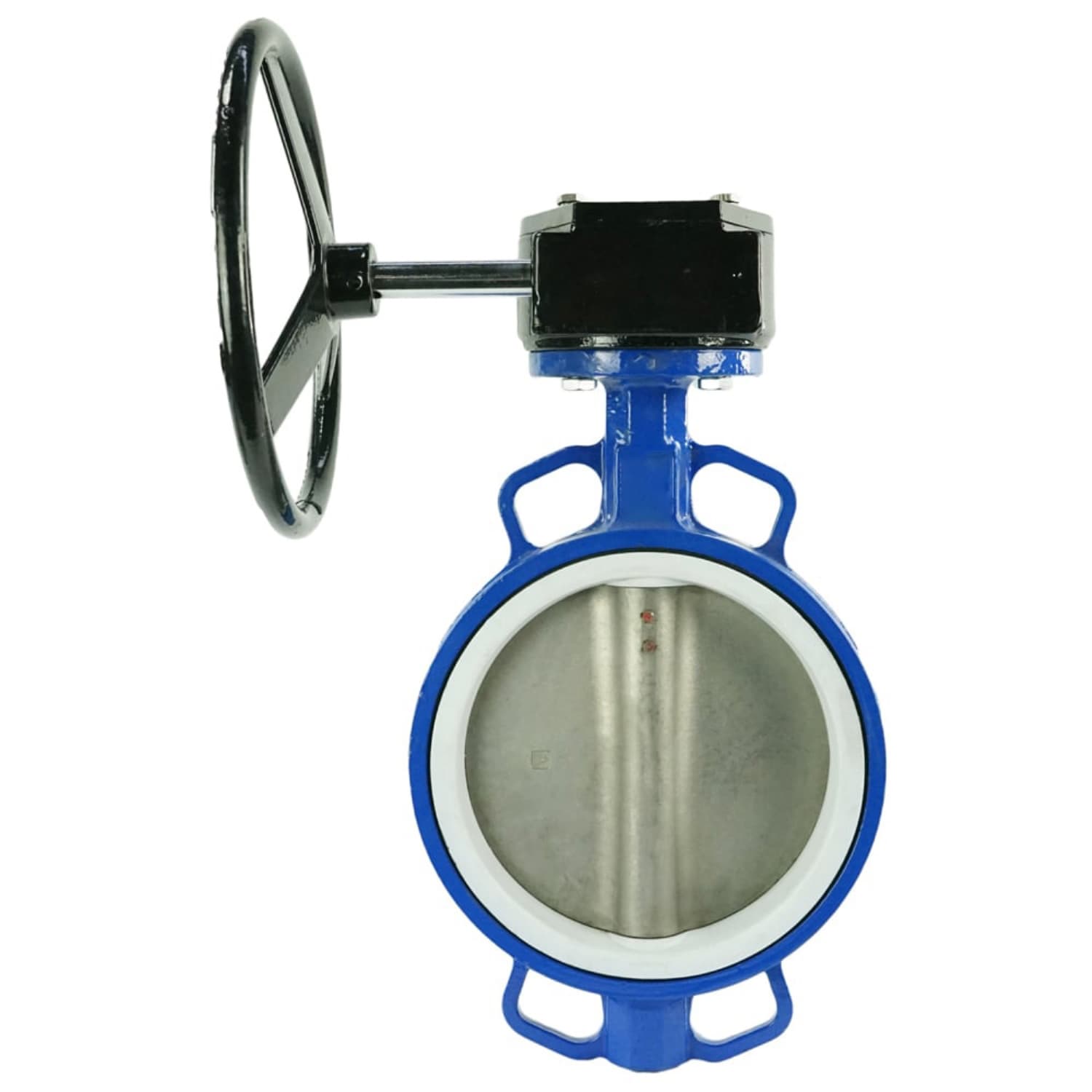 Затвор дисковый поворотный WCB-316L-PTFE Ду40 Ру16 корпус углеродистая сталь WCB, диск нержавеющая сталь 316L, уплотнение PTFE, с редуктором RDN-1