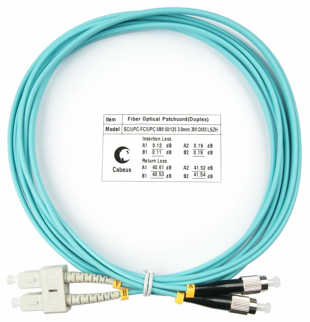 Патч-корд оптический duplex 3м SC-FC 50/125MM OM3 LSZH