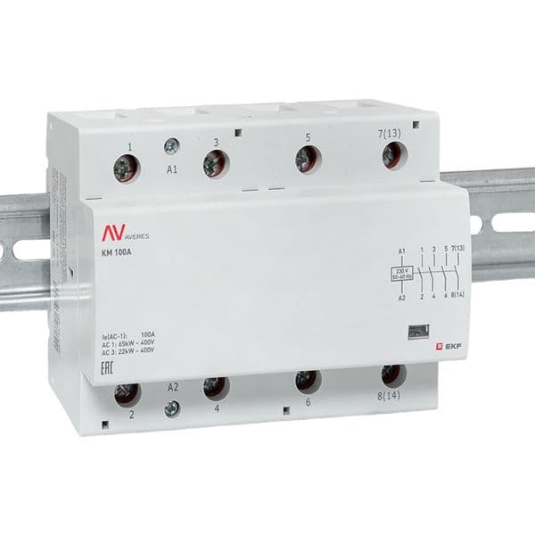 Контактор модульный КМ 100А 4NO 230VAC (6 мод.) AVERES