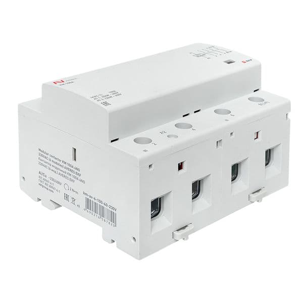 Контактор модульный КМ 100А 4NO 230VAC (6 мод.) AVERES
