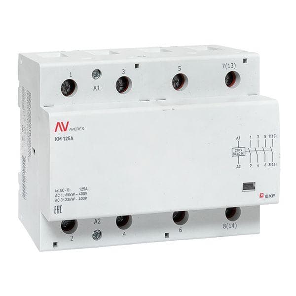 Контактор модульный КМ 125А 4NO 230VAC (6 мод.) AVERES