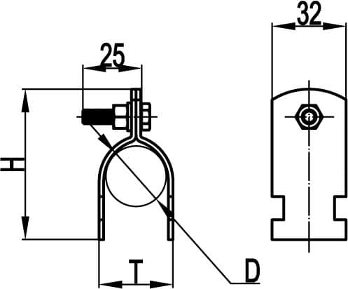 Хомут разборный для труб D=5 без изоляции