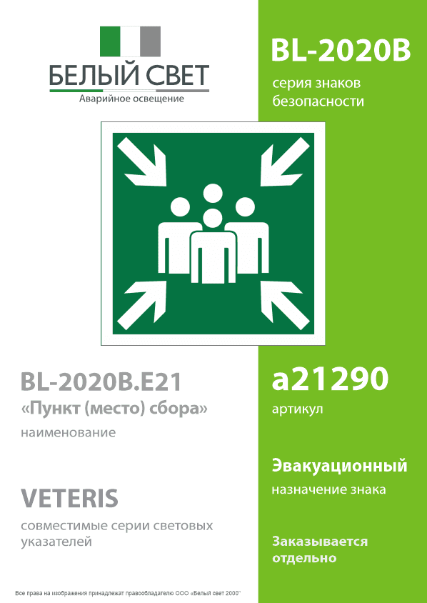 Знак безопасности BL-2020B.E21''Пункт (место) сбора''