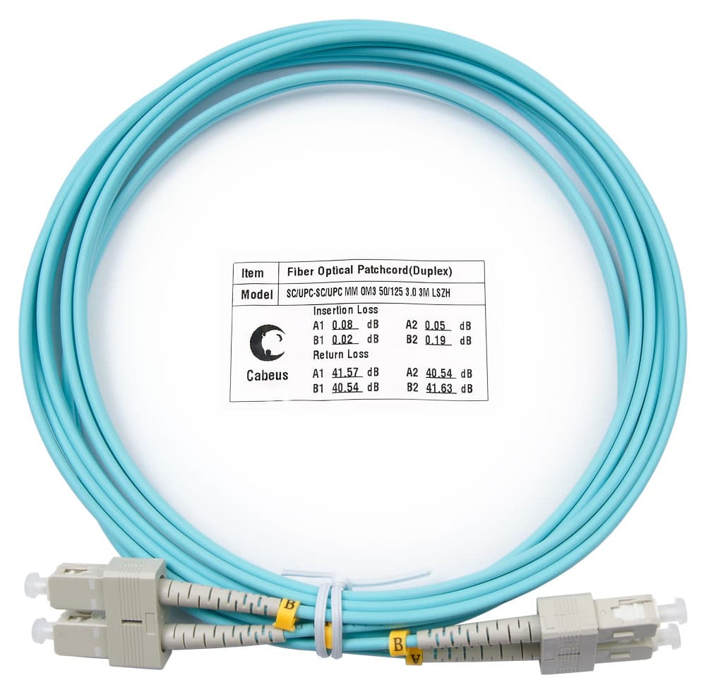 Патч-корд оптический duplex 3м SC-SC 50/125MM OM3 LSZH