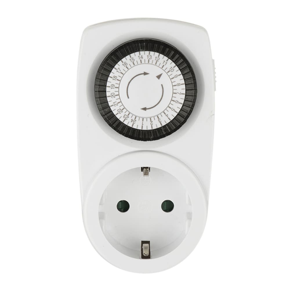 Таймер механический с розеткой 220В 12/24ч 3500Вт UST-M10 WHITE