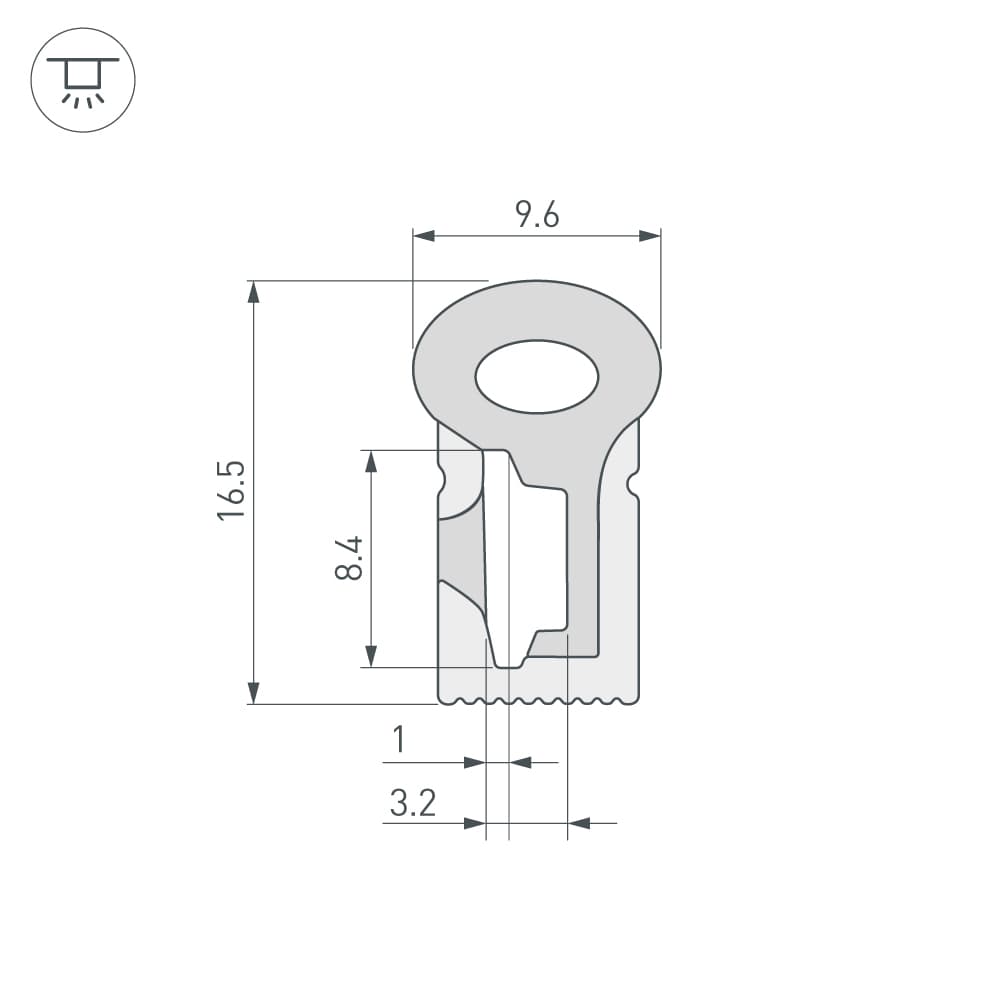 Профиль силиконовый WPH-FLEX-0817-SIDE-S8-20m WHITE (Силикон)