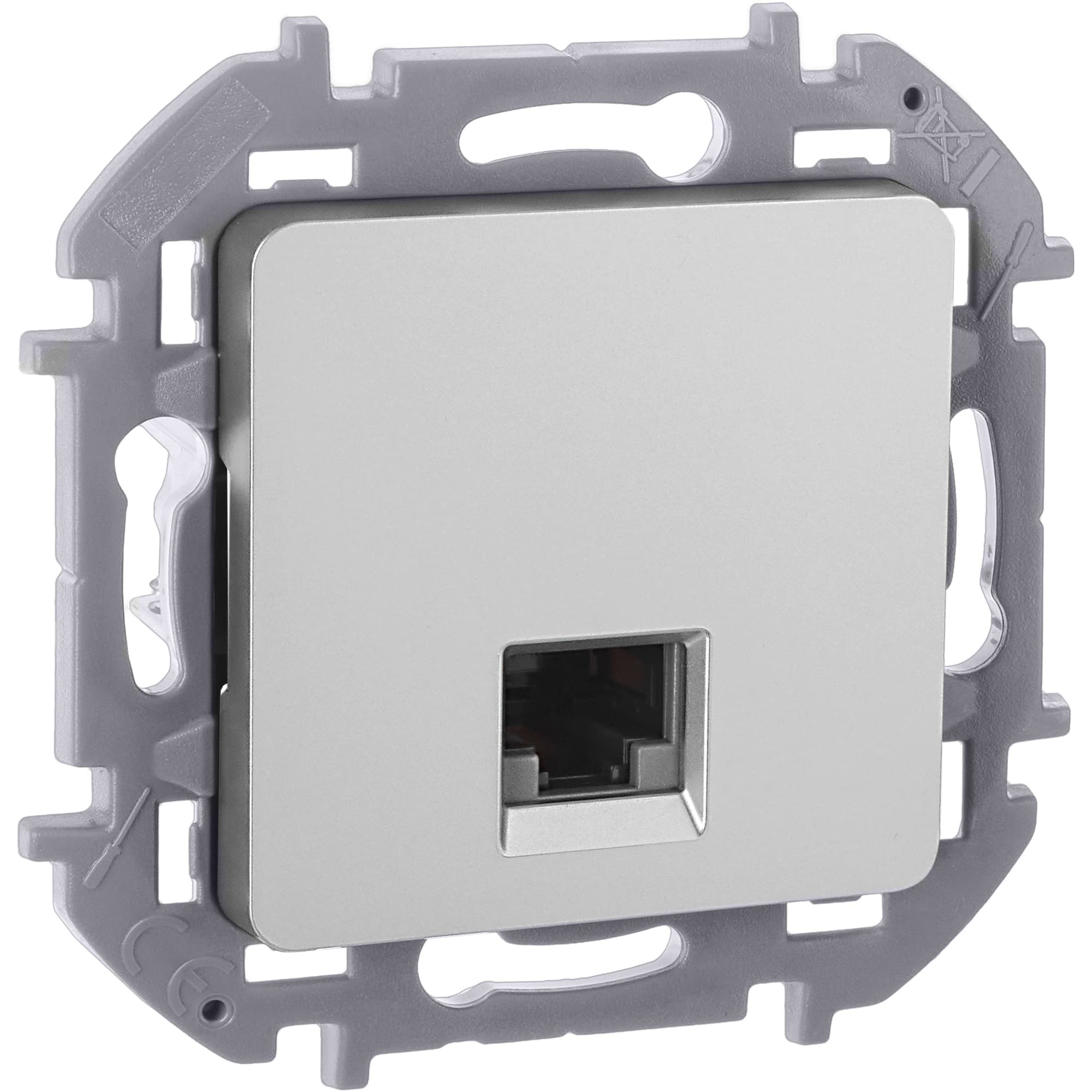 Розетка компьютерная RJ45 категория 6 UTP алюминий INSPIRIA