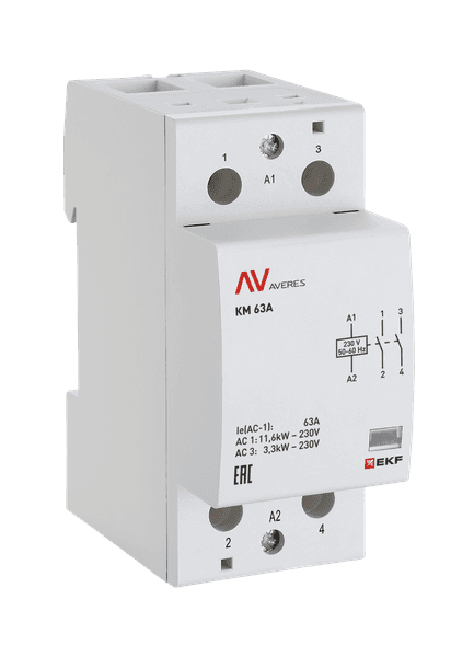 Контактор модульный КМ 63А 1NC+1NO 48VAC (2 мод.) AVERES EKF
