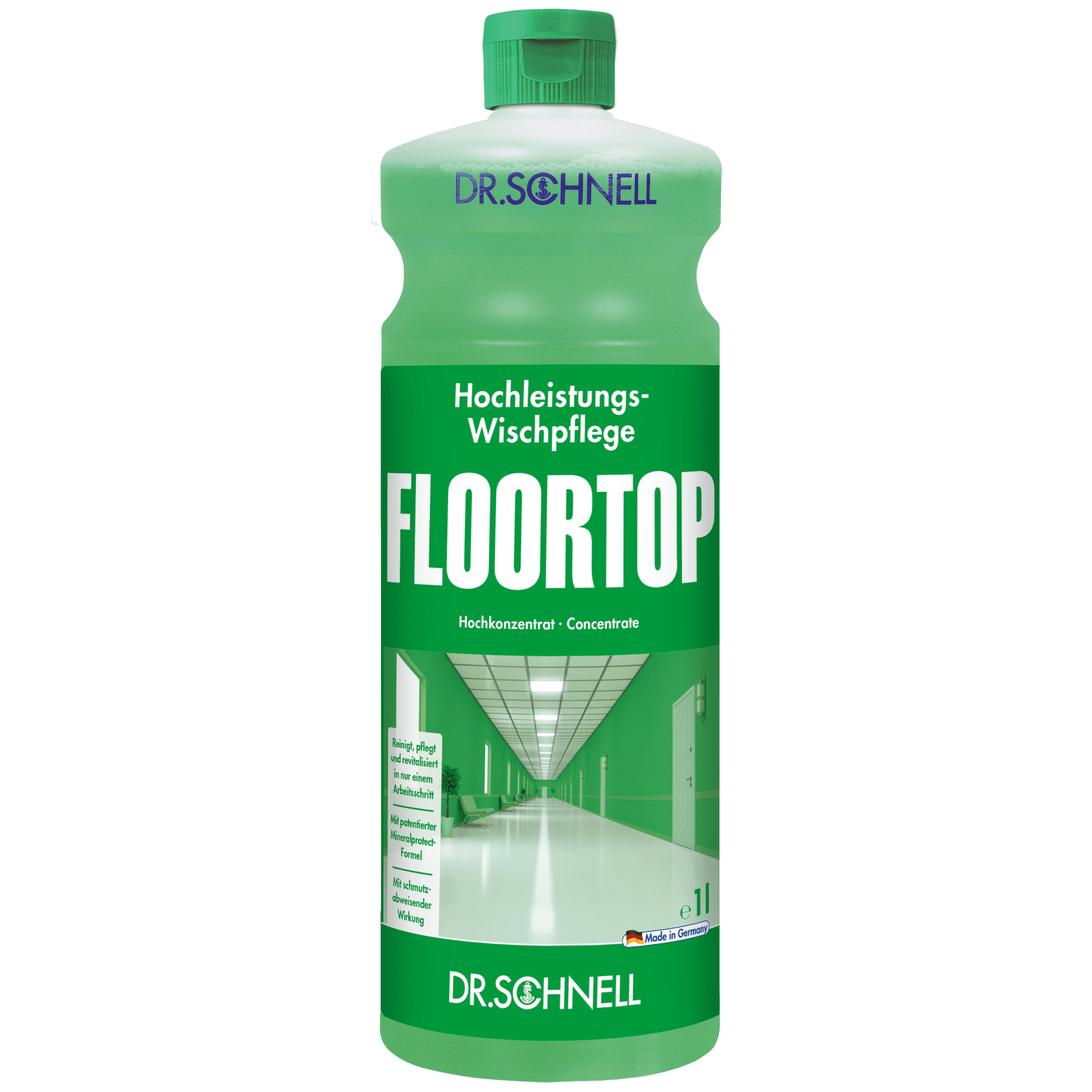 Средство Floortop для очистки и всех видов напольных покрытий, 1 л