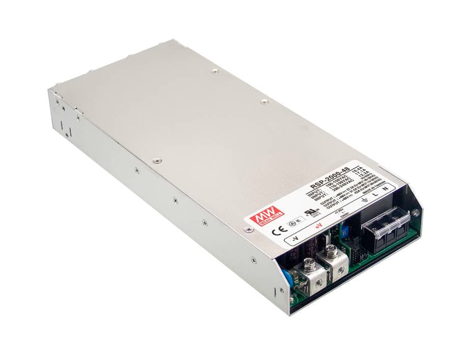 Блок питанияAC-DC, 2000Вт, вход 90…264V AC, 47…63Гц 127…370В DC, выход 24В80A, рег. вых 21…28В,  изоляция 3000В AC, в корпусе 295х127х41мм, -35…+70°С