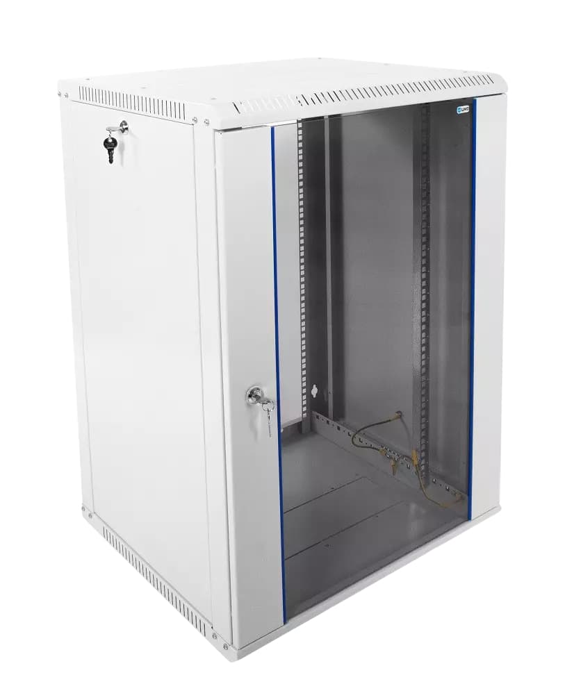 Шкаф телекоммуникационный настенный разборный 18U (600хх520) дверь стекло