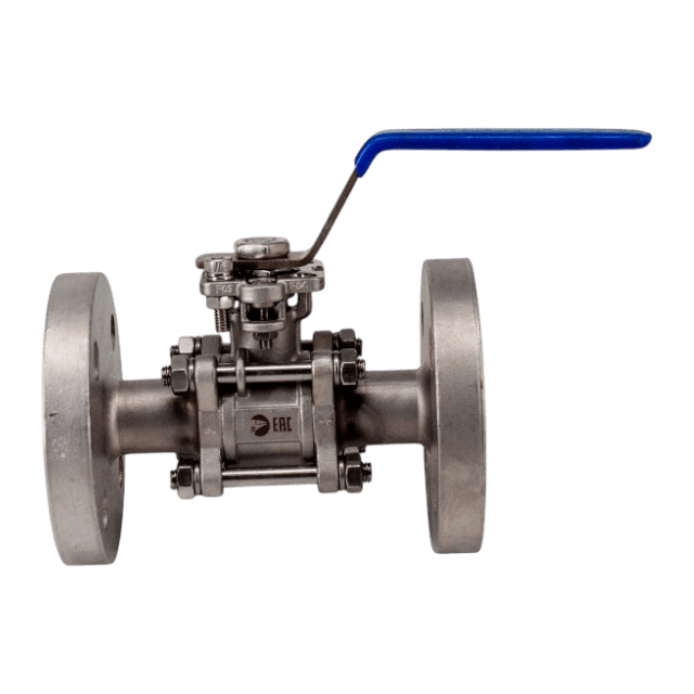 Кран шаровый фланцевый под привод нержавеющий (3PC), AISI304 DN20 (3/4'), (CF8), PN16