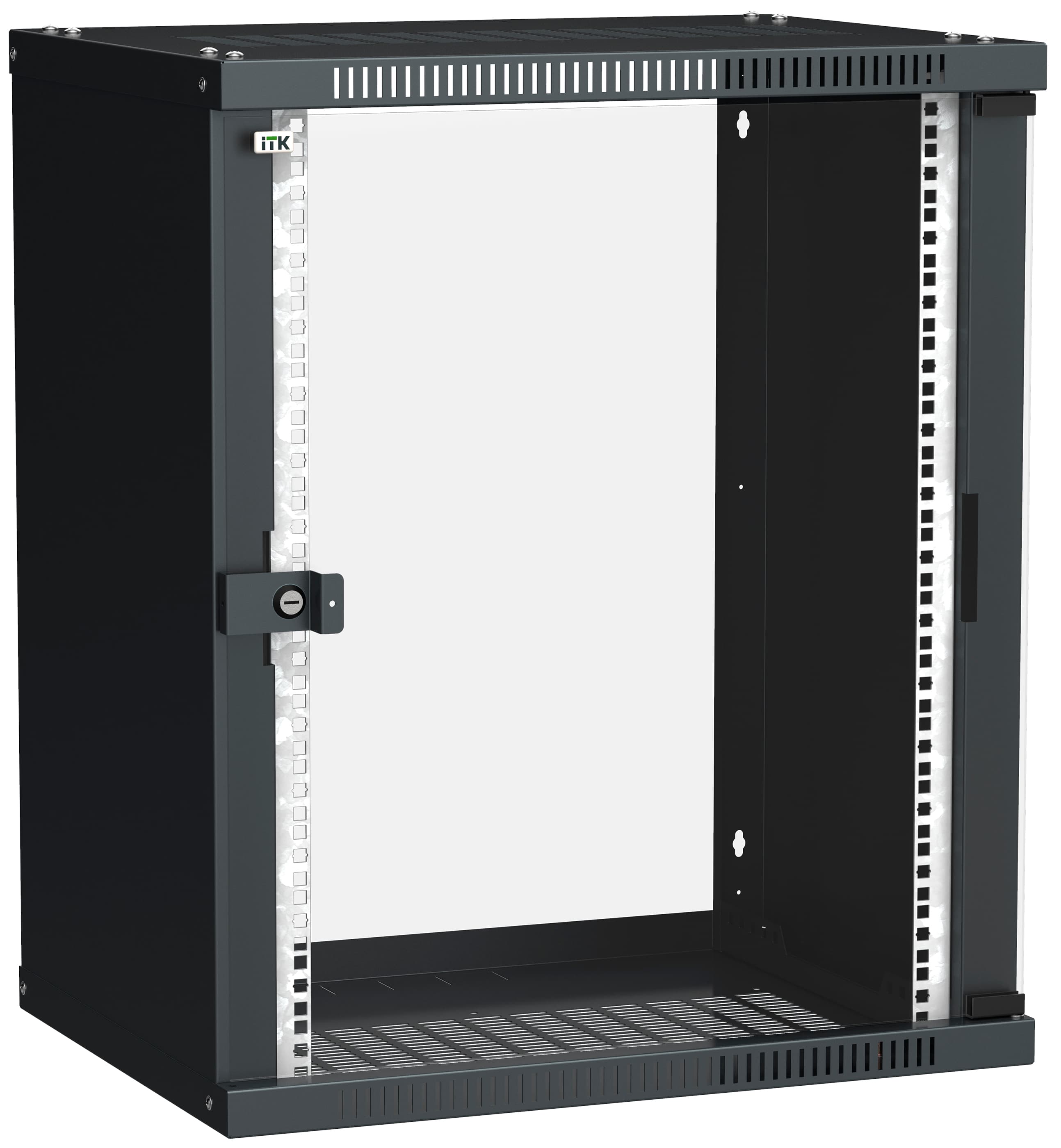 Шкаф LINEA WE 15U 600x450мм дверь стекло черный