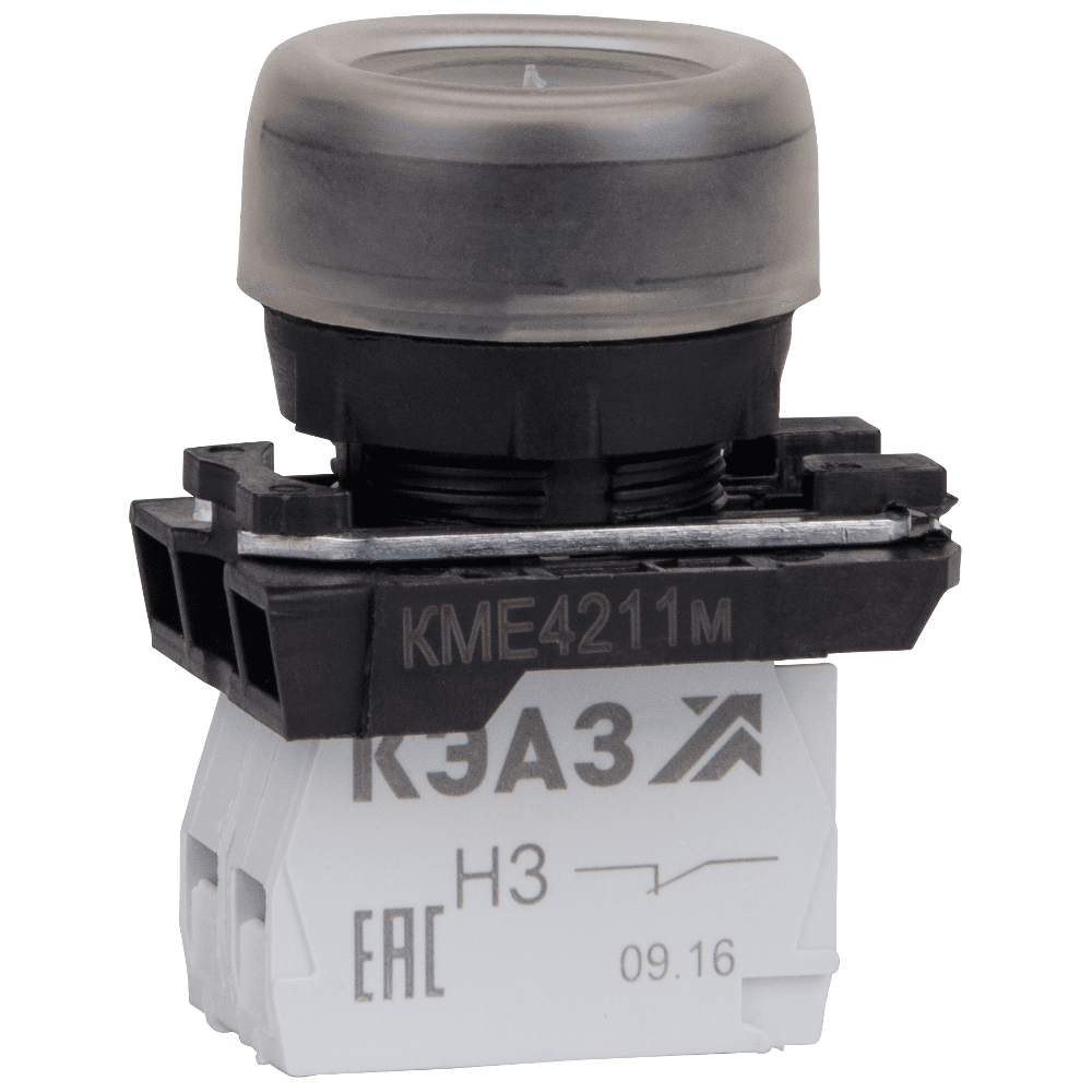 Кнопка КМЕ4211м-черный-1но+1нз-цилиндр-IP65