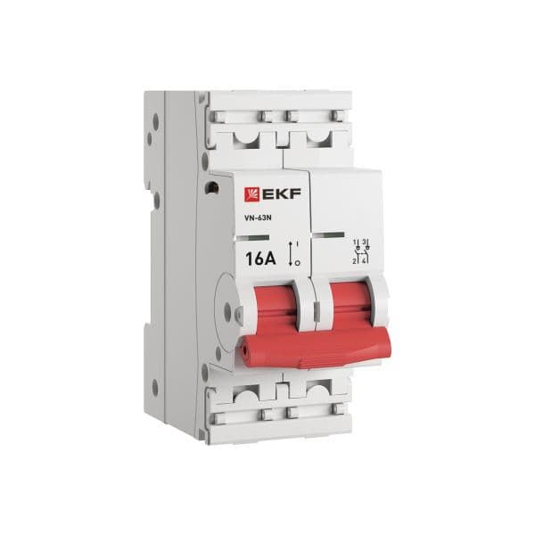 Выключатель нагрузки (ВН) двухполюсный 2P 16 кА ВН-63N S63216 PROXIMA EKF