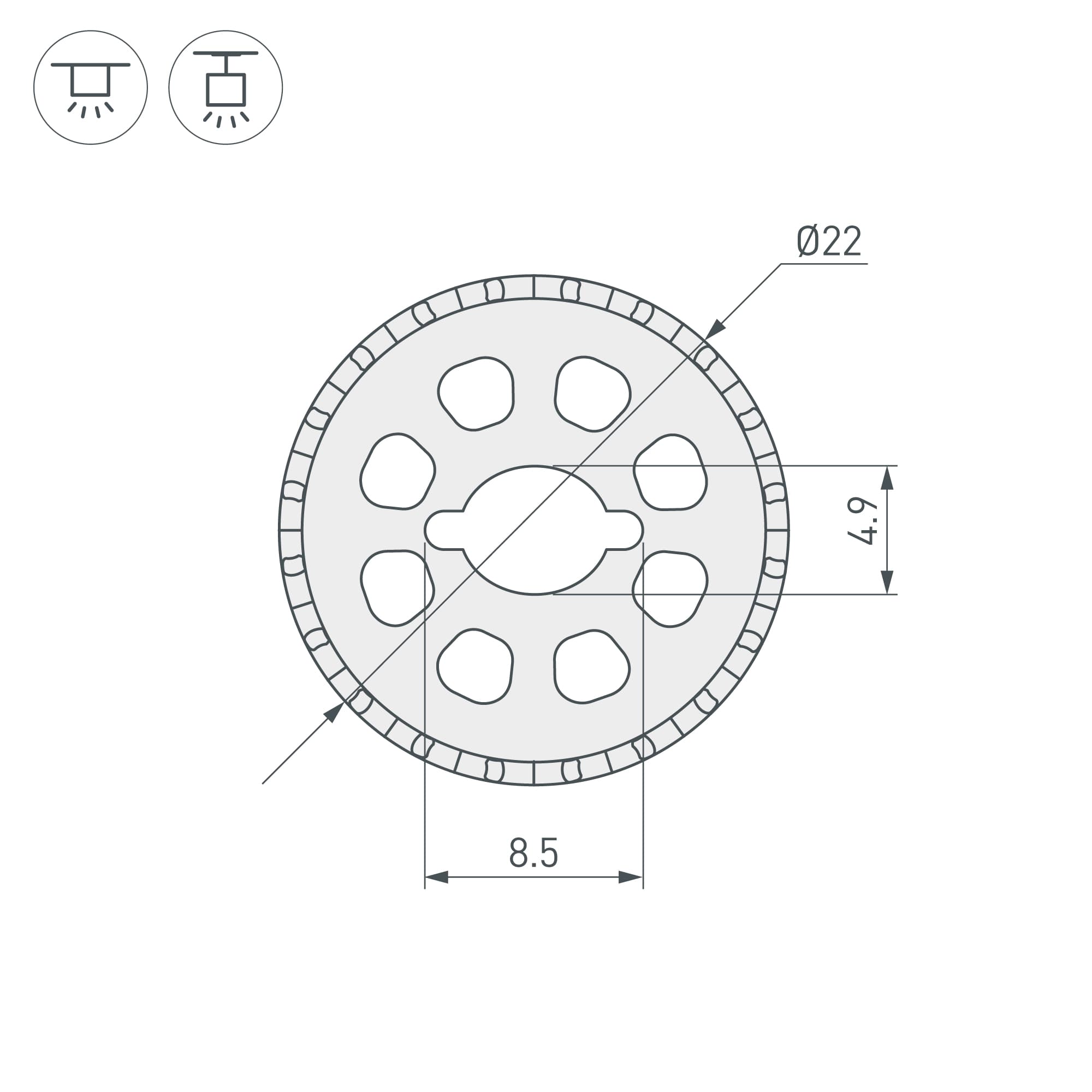 Профиль силиконовый WPH-FLEX-ROPE-D22-360deg-S8-10m WHITE (ARL, силикон)