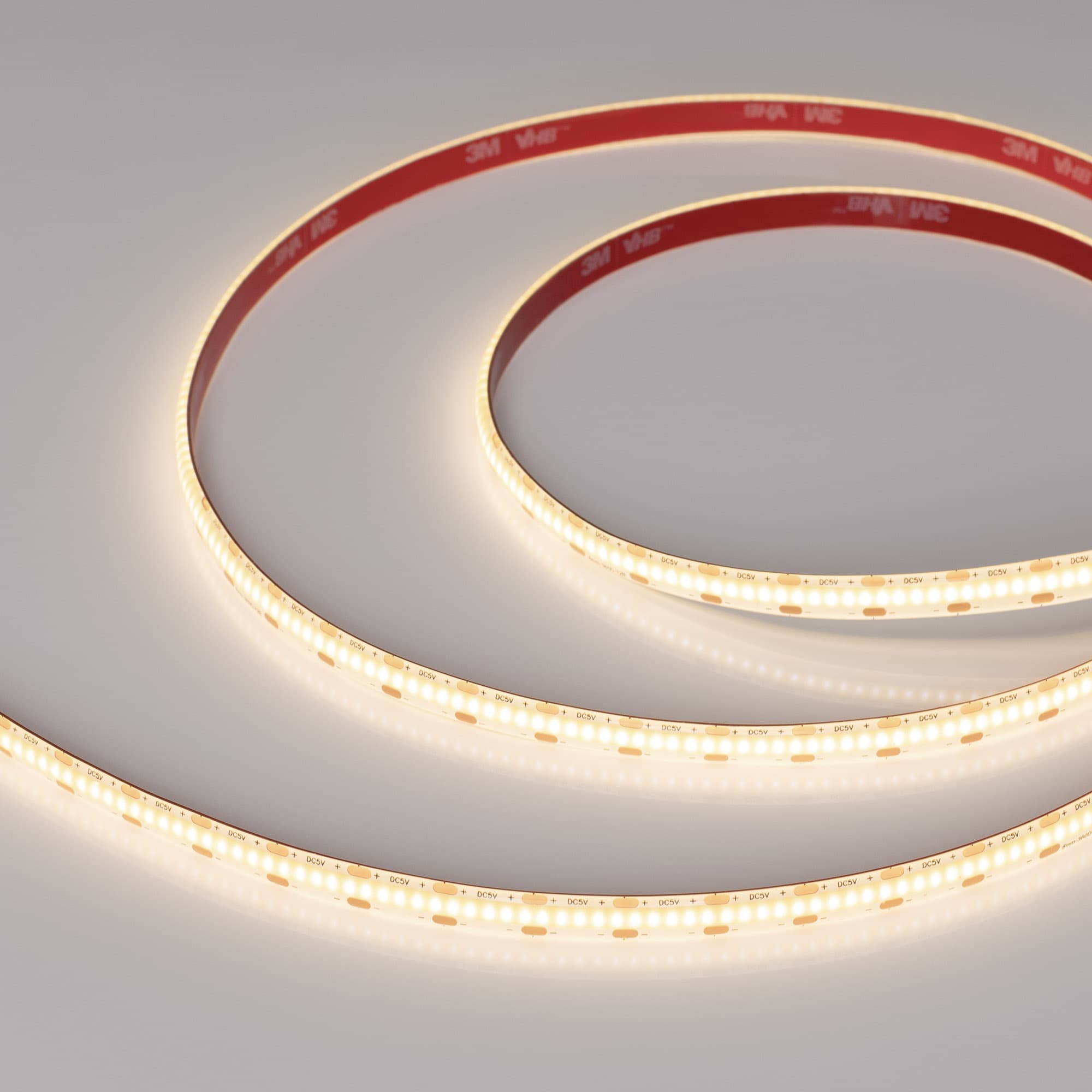 Лента светодиодная 5 Вт/м 5В IP65 3000K 360LED/м COB-X360-8mm CSP 5 м