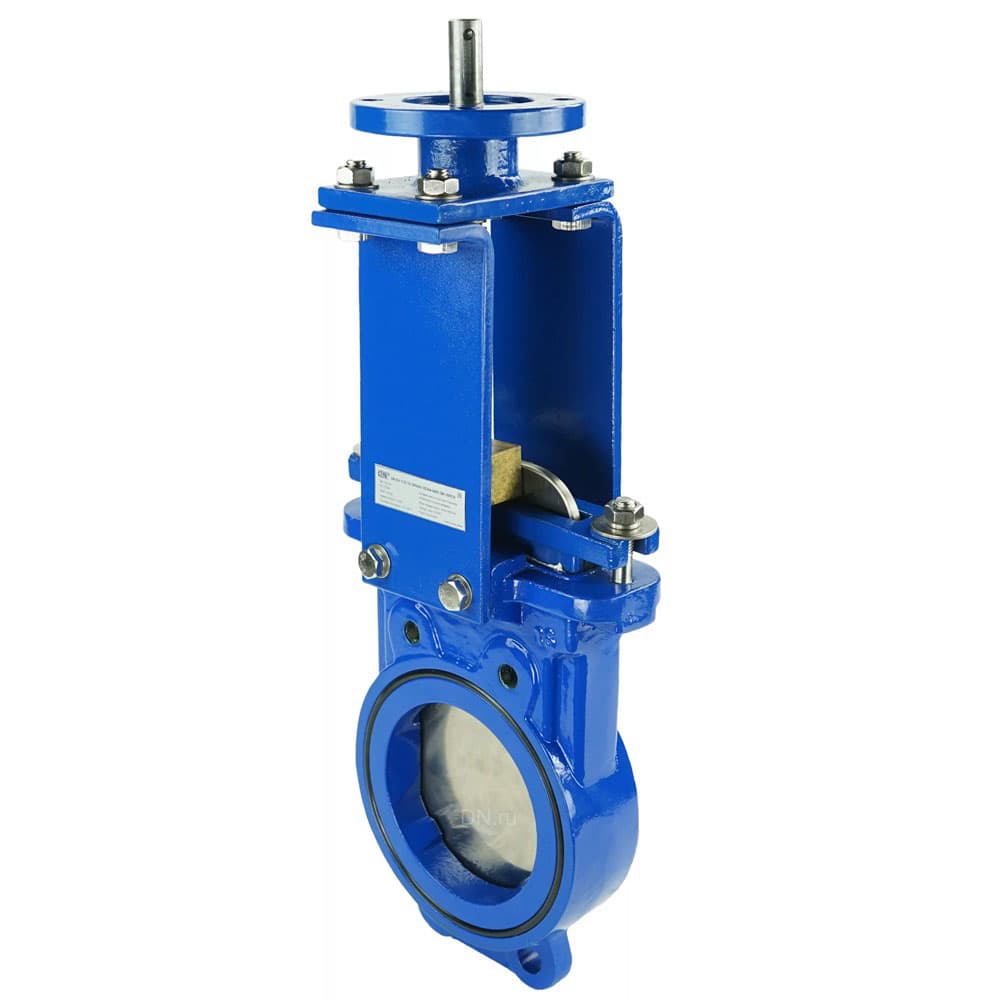 Задвижка шиберная ножевая GGG40-SS304-NBR-2W-ISOF10 Ду125 Ру10 с невыдвижным шпинделем, корпус GGG40, нож SS304, уплотнение NBR, направление рабочей среды 2-стороннее, с ISO-фланцем под привод, шток 18, F10