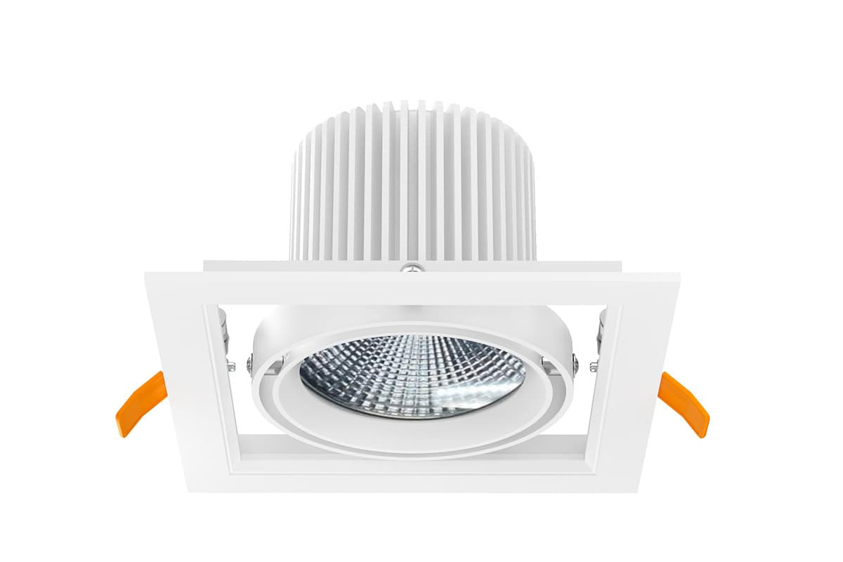 Светильник LED ДАУНЛАЙТ КАРДАН CRI90 (СВО) 20Вт 2300Лм КСС Г40 4,0К IP44 прозрачный рассеиватель