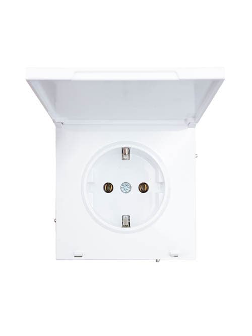 ZIMA Розетка с заземлением с крышкой, 16 А, механизм, белая Lezard 704-0288-123BQC