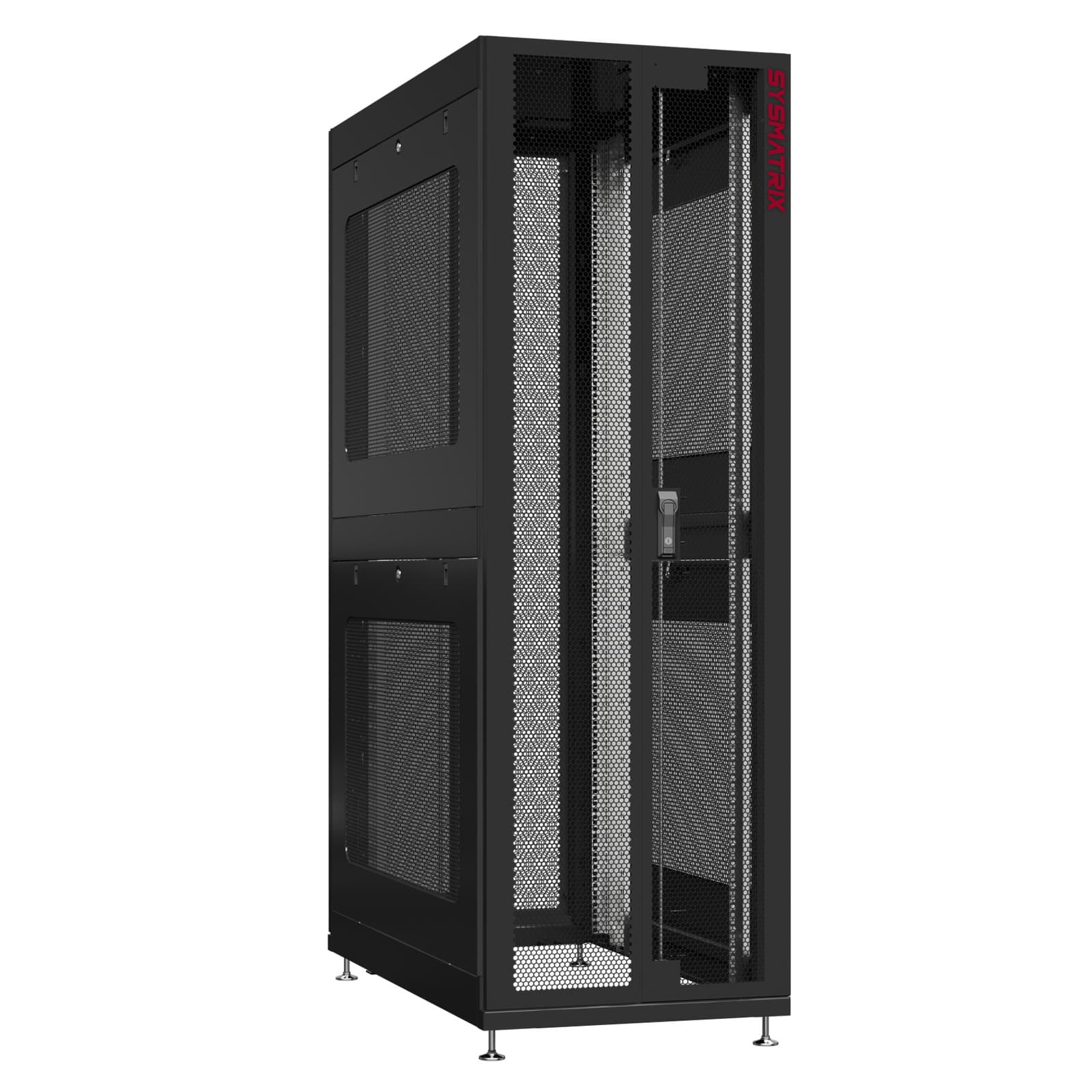 Шкаф серверный 48U 800х1200 передняя дверь: двустворчатая перфорированная IP20. задняя дверь: двустворчатая перфорированная IP20. боковые панели: перфорированные. цвет: черный RAL9005 