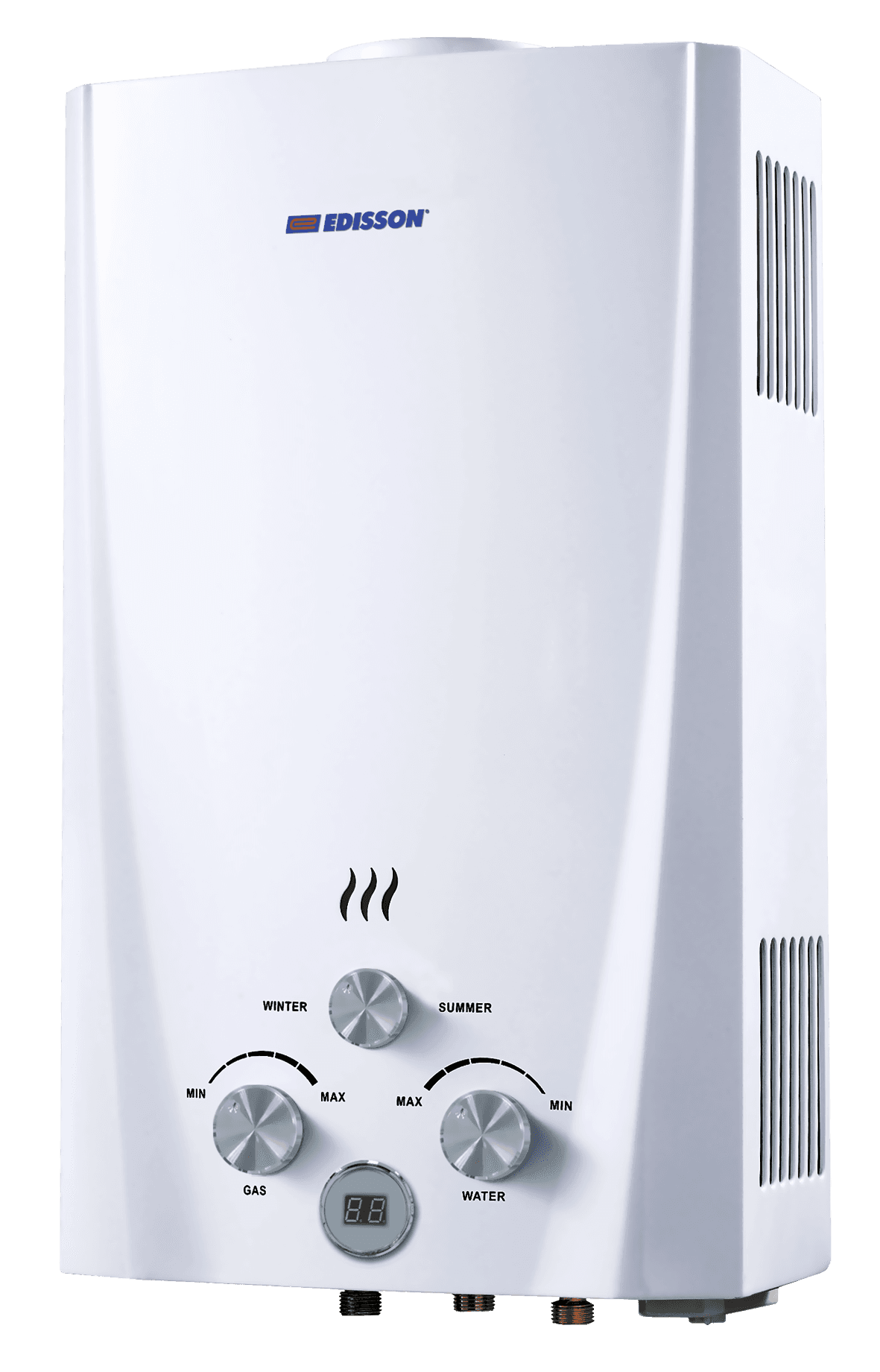 Водонагреватель газовый Edisson Flame F 20 D 10 л/мин с электророзжигом, душ.насадка
