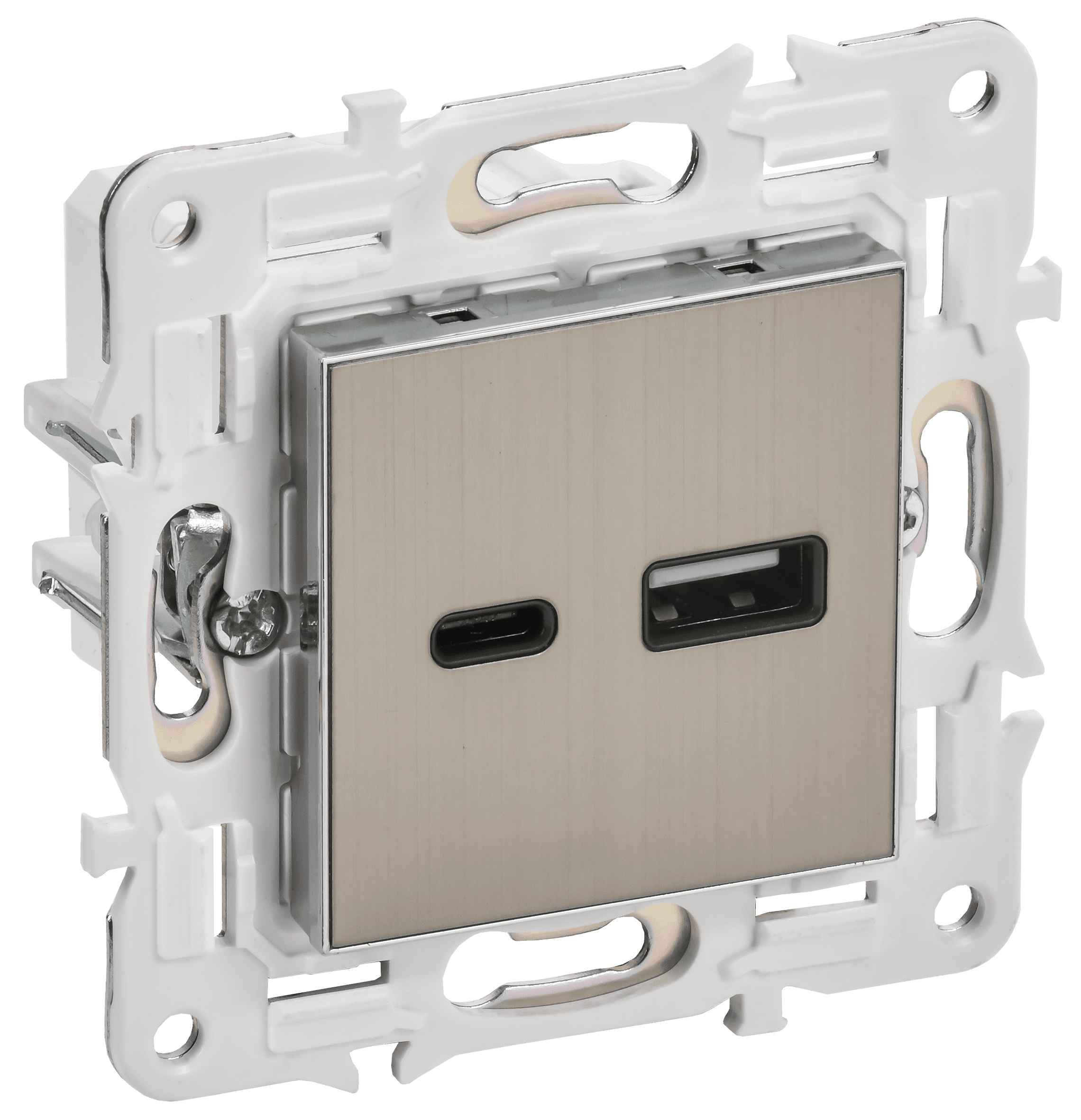 SKANDY Розетка USB A+C 18Вт SK-R13N никель IEK