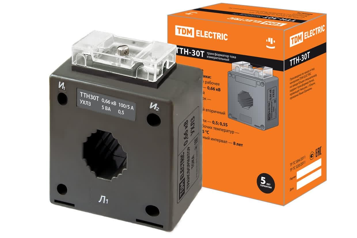 Трансформатор тока измерительный ТТН 30T/100/5-5VA/0,5