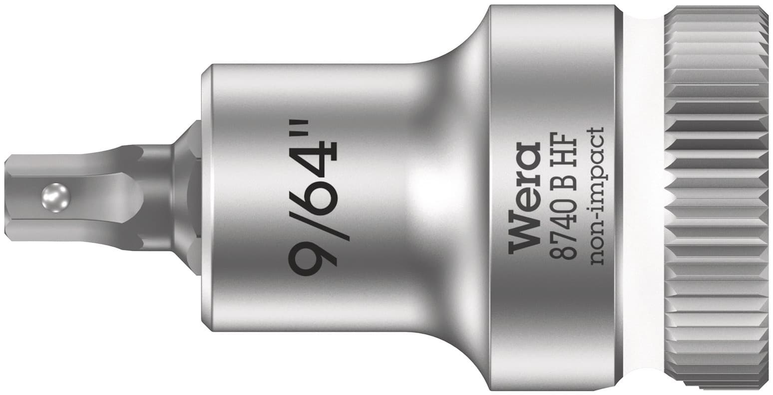 Головка торцевая 8740 B Hex-Plus HF Zyklop со вставкой под внутренний шестигранник DR 3/8 с функцией фиксации крепежа 9/64X35 мм