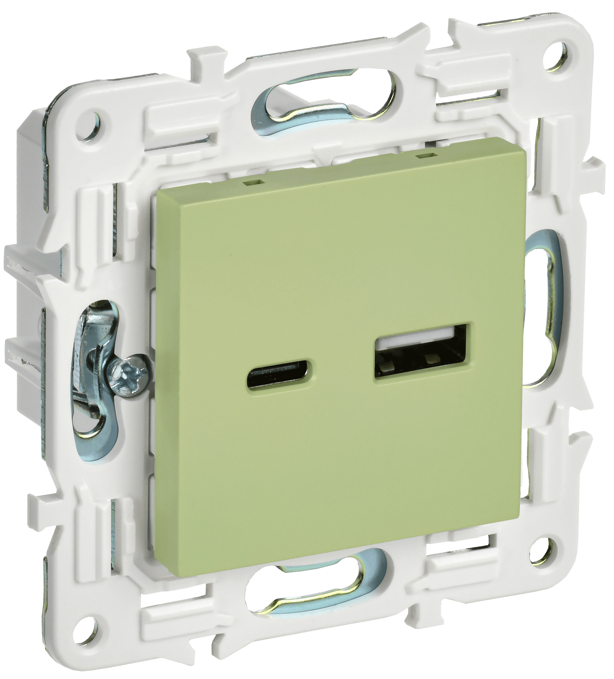 SKANDY Розетка USB A+C 18Вт SK-R13G мятный IEK