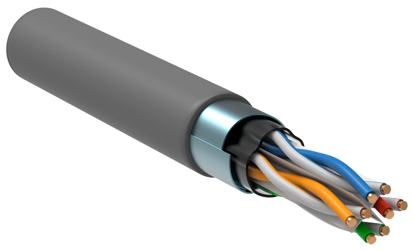 Витая пара F/UTP кат.5E 4х2х0,52 solid PVC серый (305м) РФ/Т
