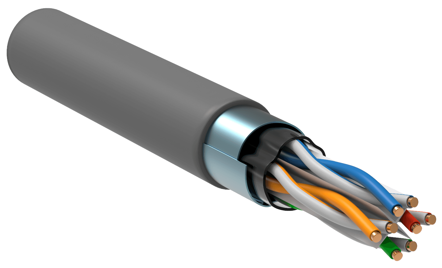 Витая пара F/UTP кат.5E 4х2х0,52 solid PVC серый  (305м) РФ/Т