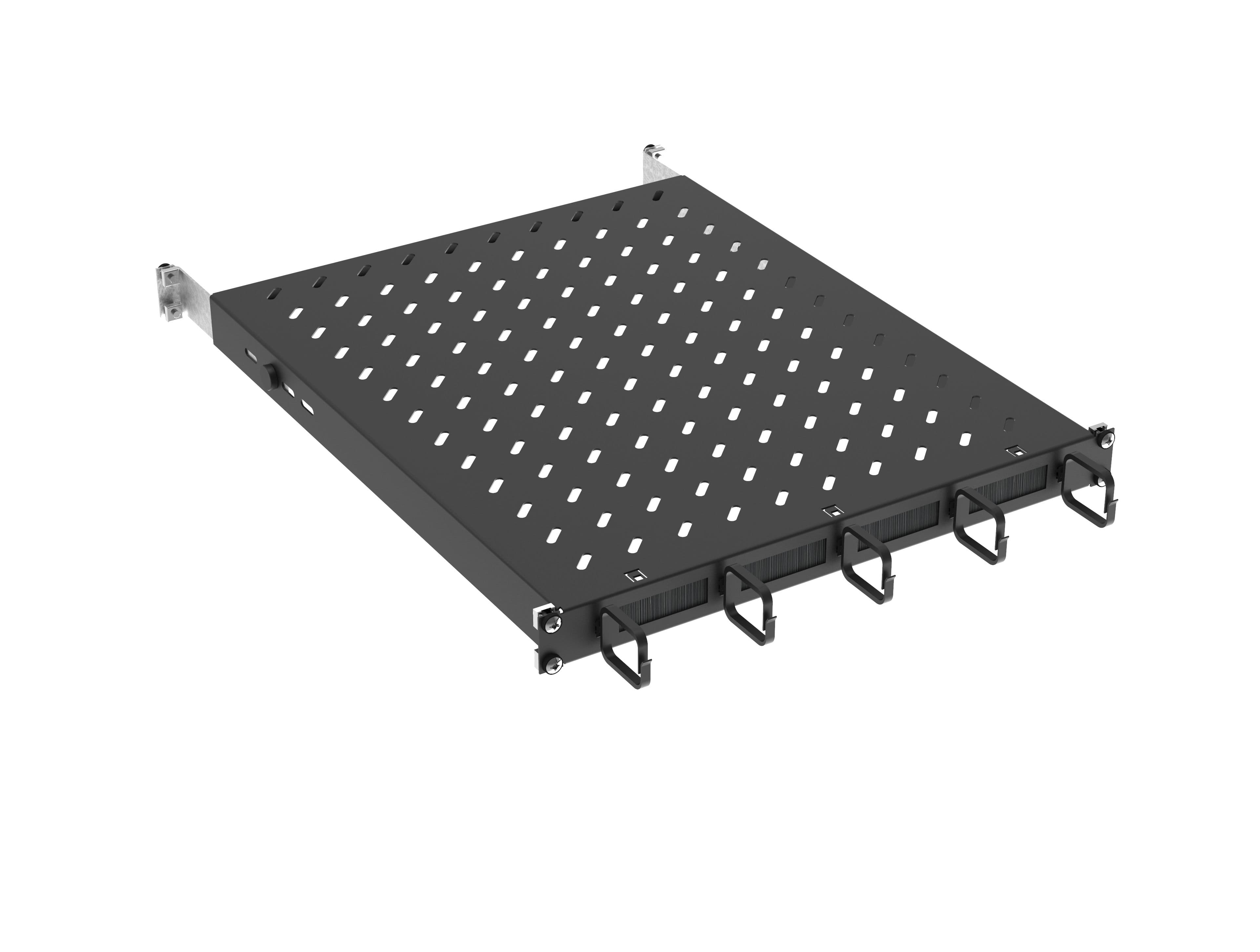 Полка стационарная 19'' 1U орг. щет. 120кг 750мм чер. РФ''