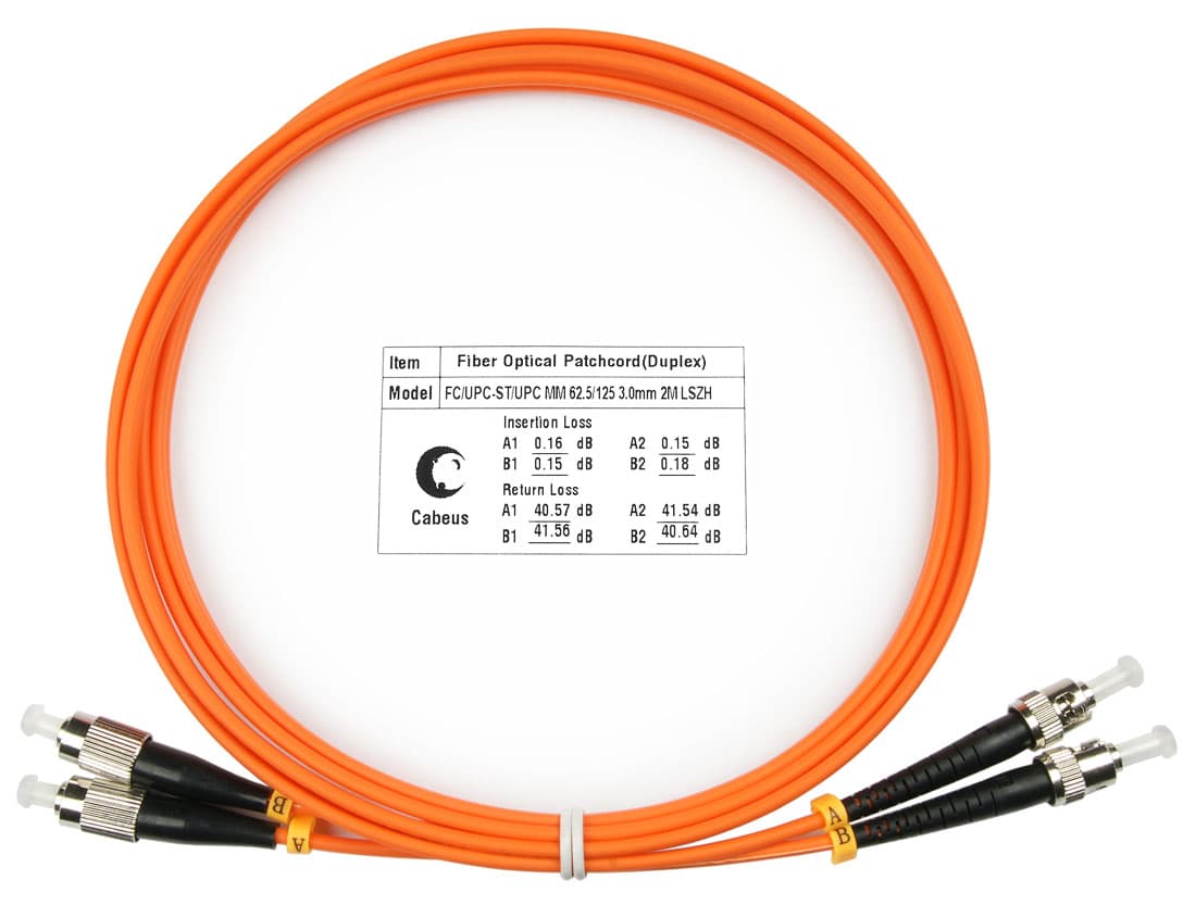 Патч-корд оптический duplex 2м FC-ST 62,5/125MM LSZH