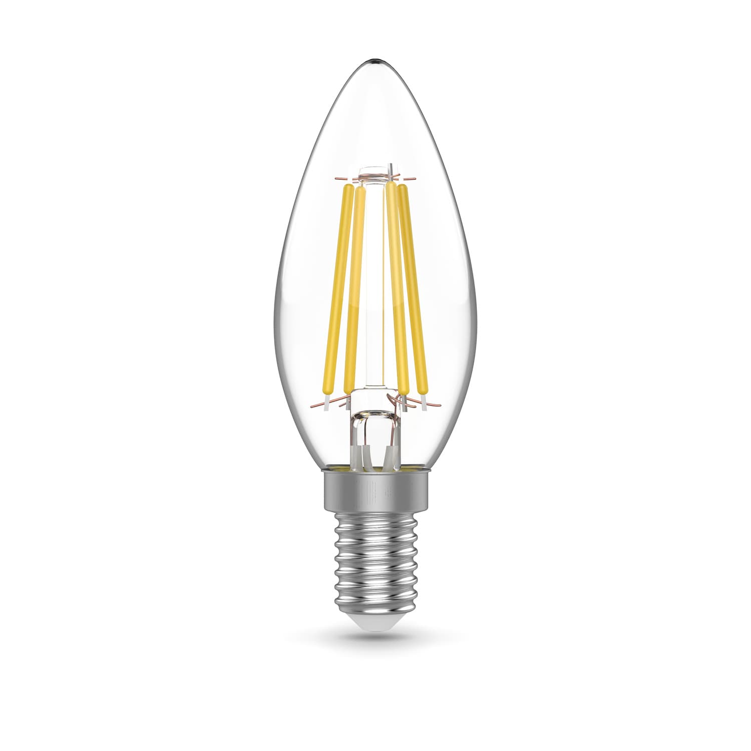 Лампа светодиодная филаментная LED 5.5 Вт 530 лм 4100К свеча нейтральный E14 AC 220В (промоупаковка 3 лампы) Basic