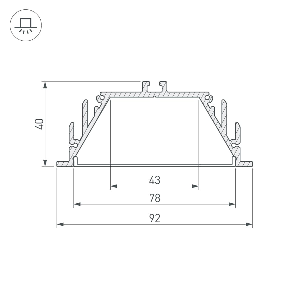 Профиль с экраном ALU-POWER-RW80F-2000 ANOD+FROST (ARL, Алюминий)