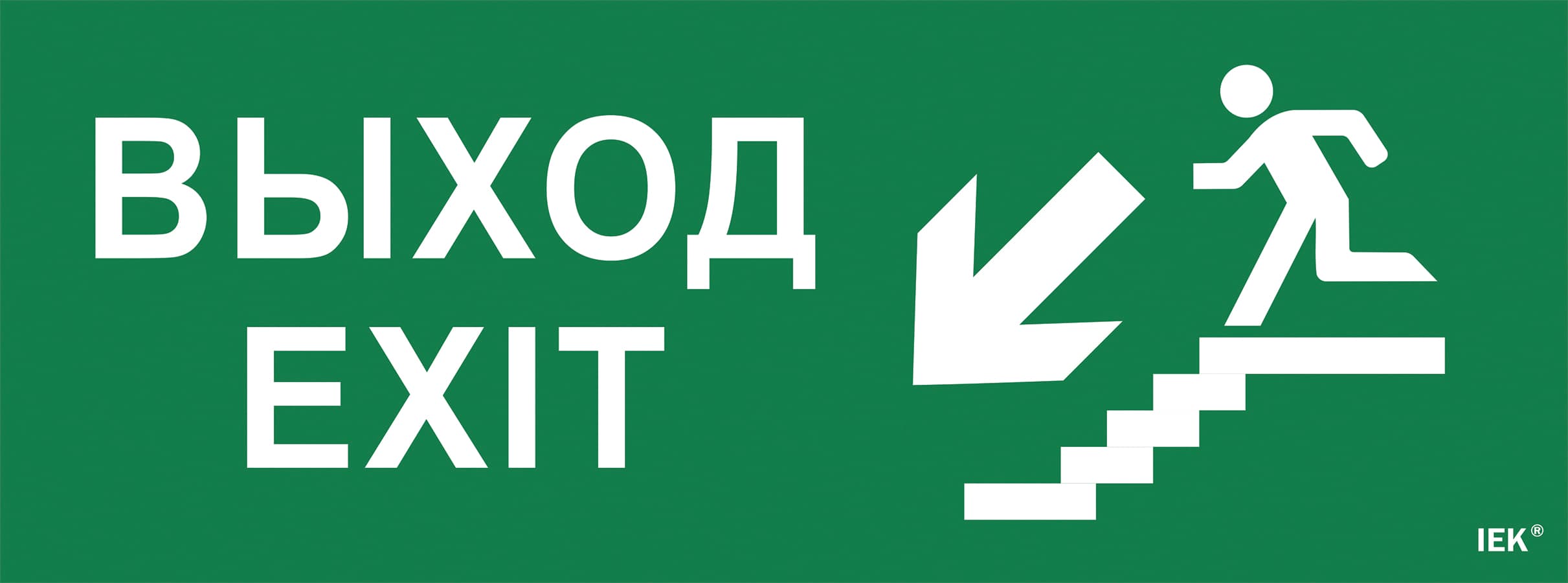 Этикетка самоклеящаяся 350х130 мм ''Выход/лестница вниз/фигура''