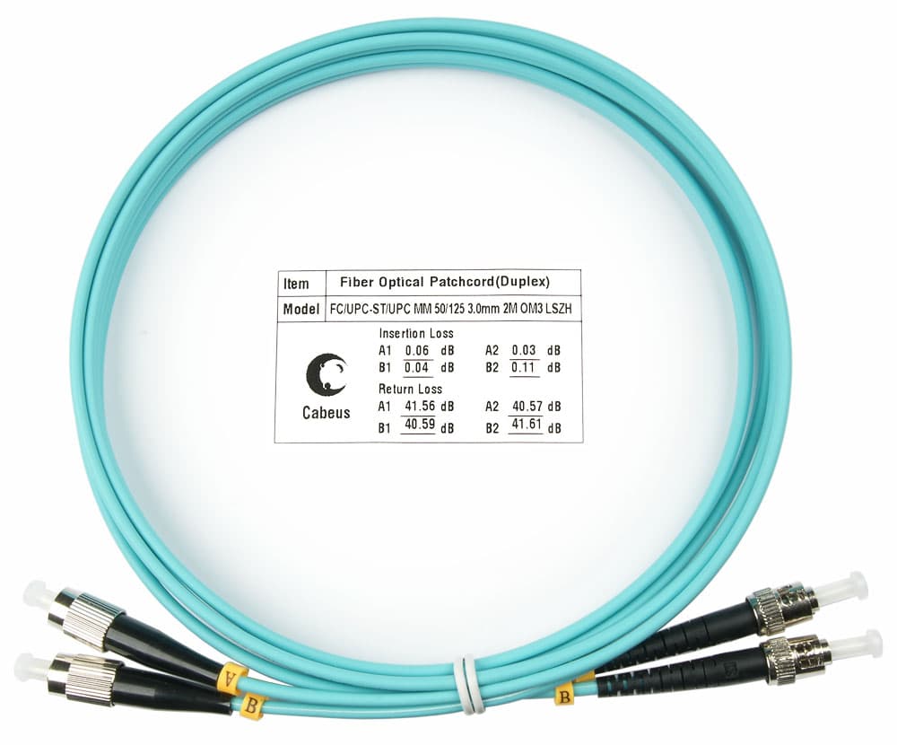Патч-корд оптический duplex 1,5м FC-ST 50/125MM OM3 LSZH