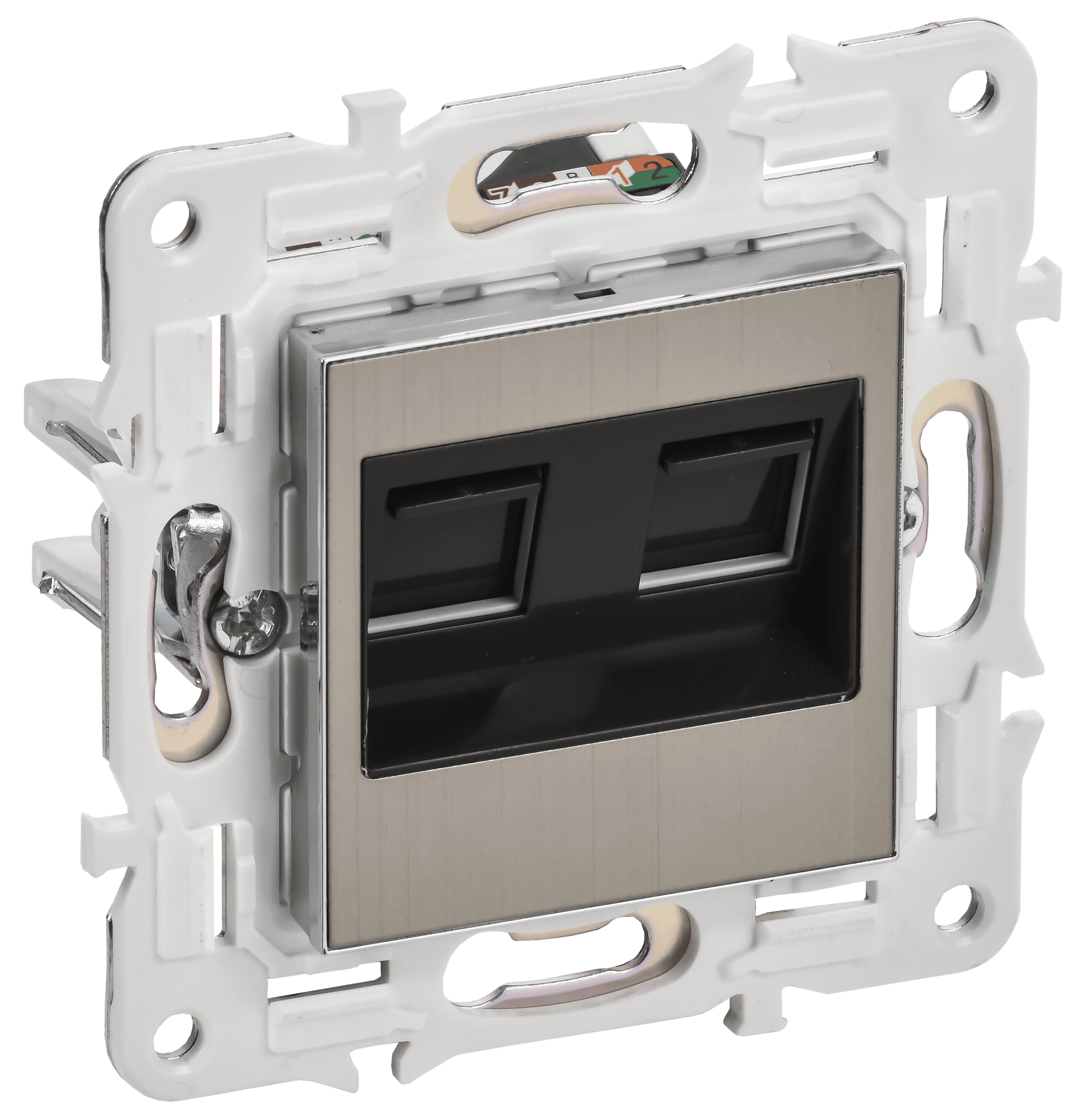 SKANDY Розетка компьютерная двойная RJ45 кат.6 SK-K04N никель IEK