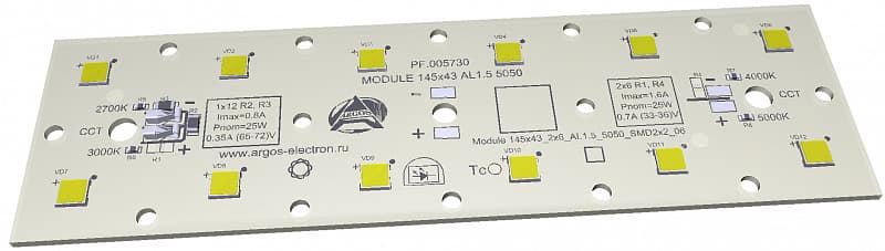 Модуль светодиодный MODULE 145x43 AL1.5 1x12 Refond 5050 CRI70 4000K SMD2x2