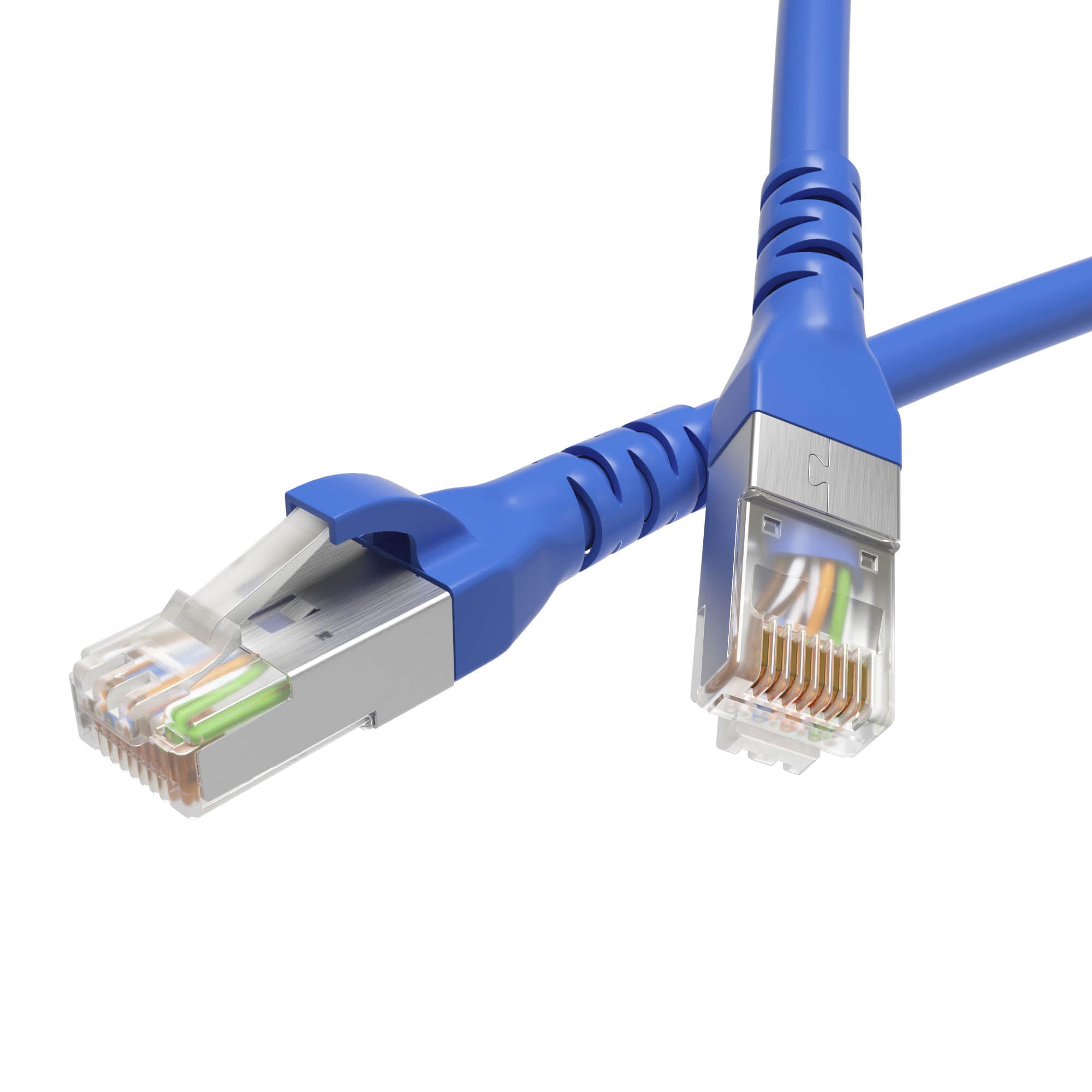 Патч-корд экранированный CAT5E F/UTP 4х2 LSZH синий 3м