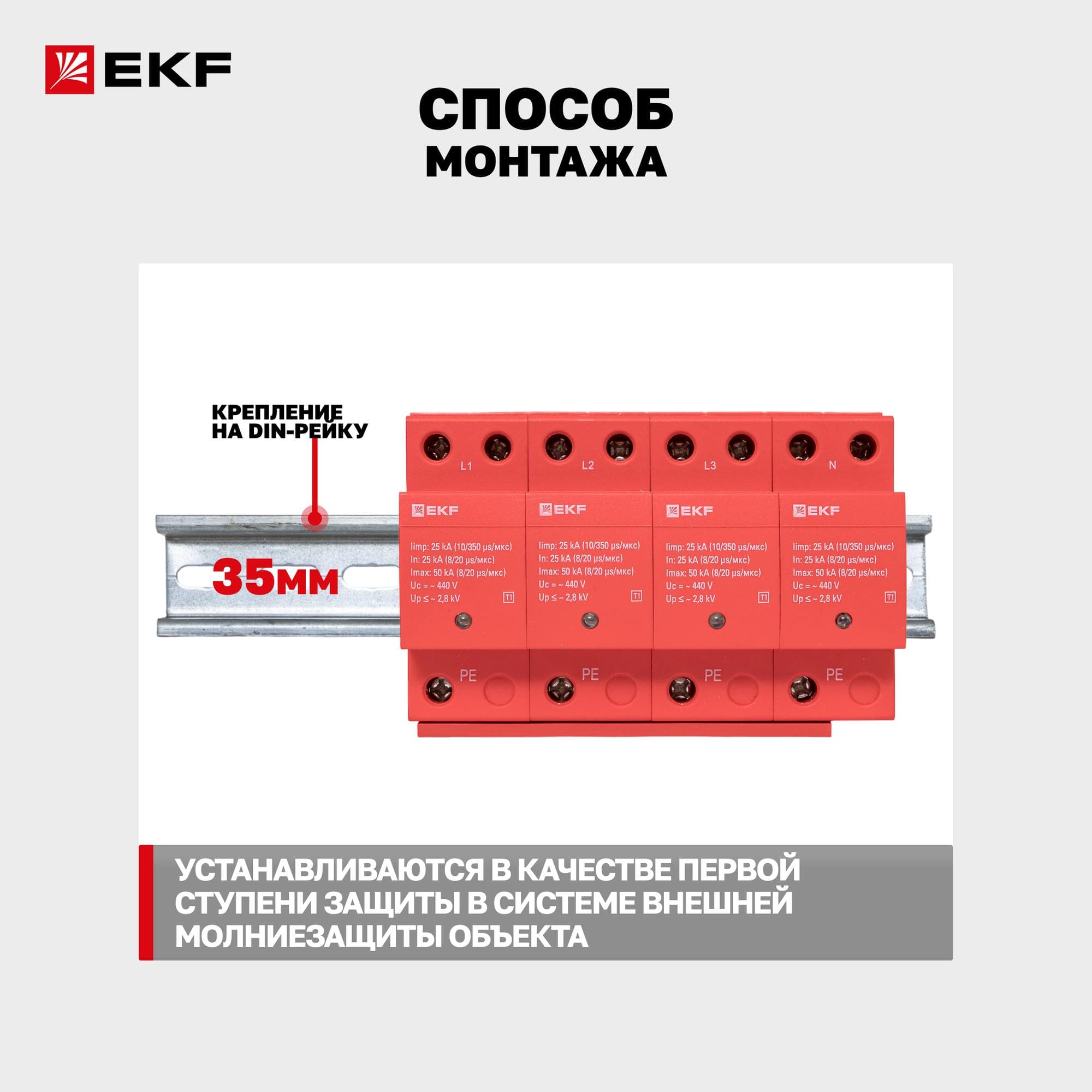 УЗИП Класс 1 Iimp 25kA (10/350?s) 4P