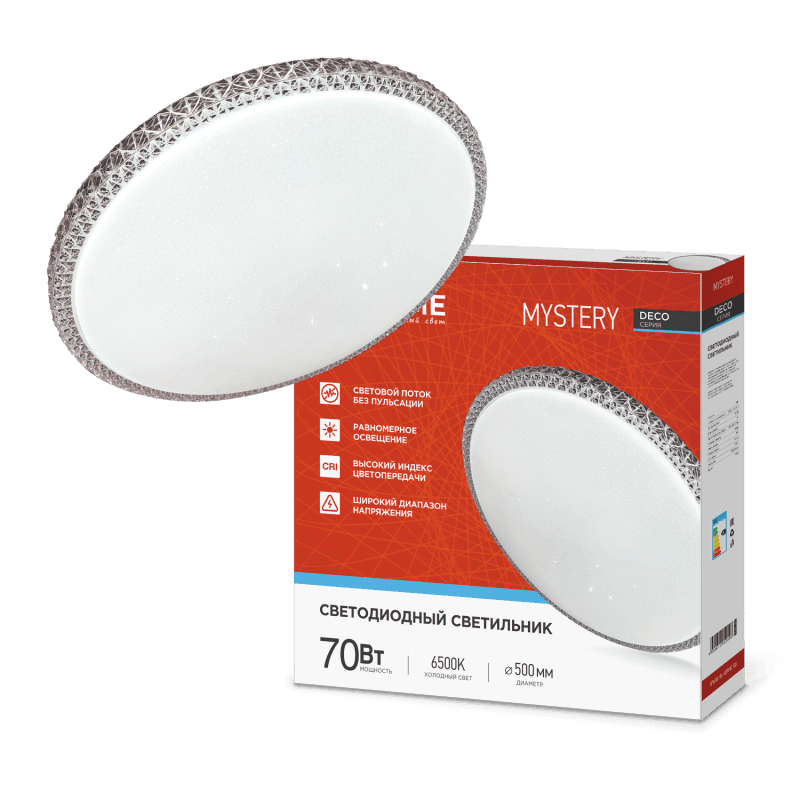 Светильник светодиодный серии DECO MYSTERY 70Вт 230В 6500К 6300Лм 500х73мм IN HOME