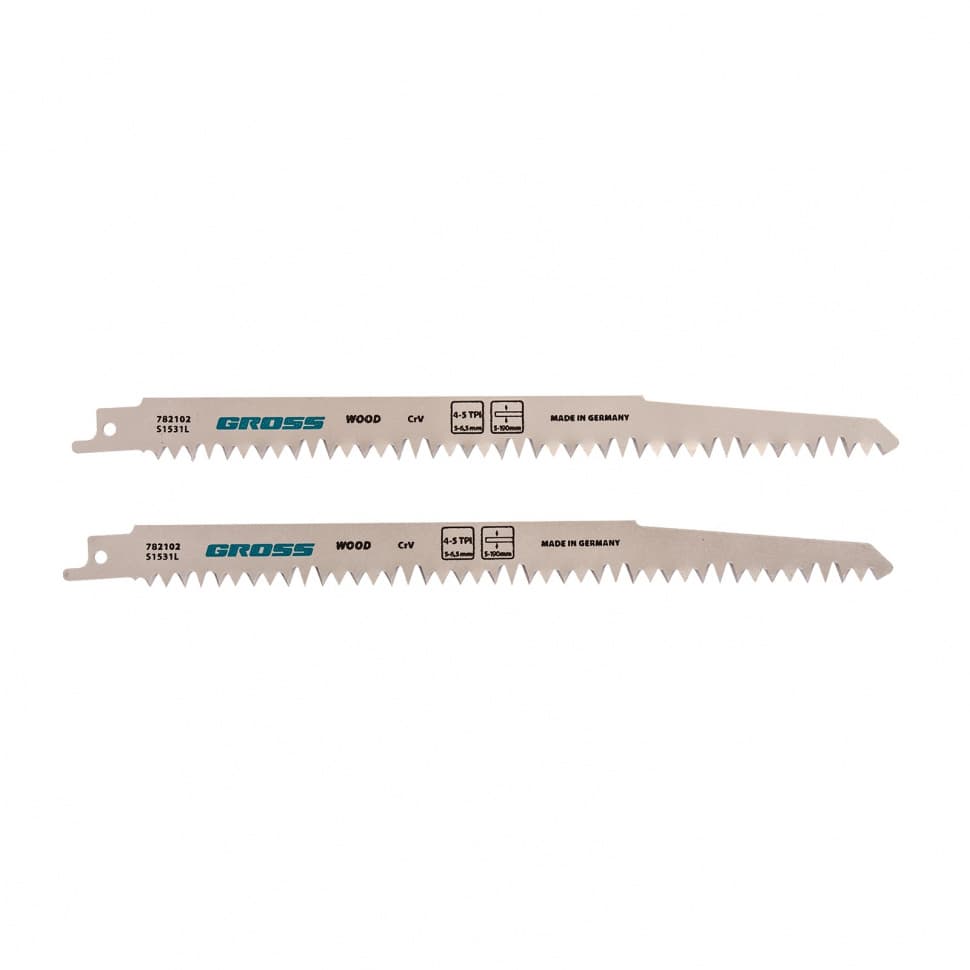 Полотна по дереву для сабельной пилы 4052 - S1531L, 210 x 5-6,5 мм, фигур. рез, 2 шт
